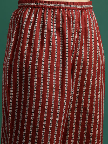 Ethnic Motifs Print Pure Cotton Kurta with Trousers