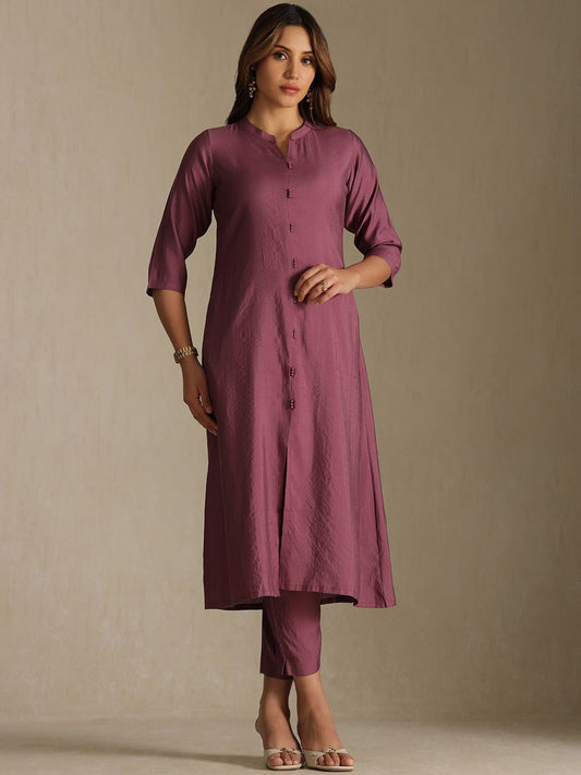 Dhiyona SO Women's Women Solid Kurta with Trousers