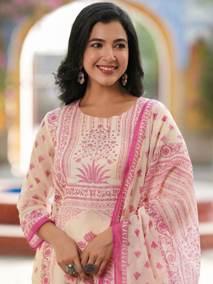 Dhiyona RR Women's Ethnic Motifs Printed Kurta with Trousers & Dupatta