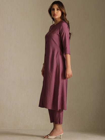 Dhiyona SO Women's Women Solid Kurta with Trousers