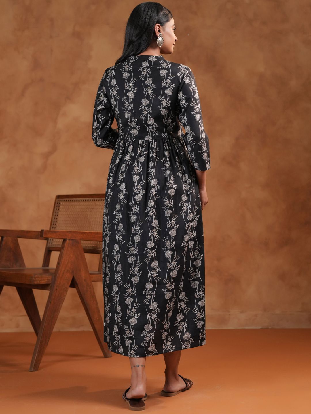 Dhiyona AY Women's Floral Printed Fit & Flared Maternity Ethnic Dresses
