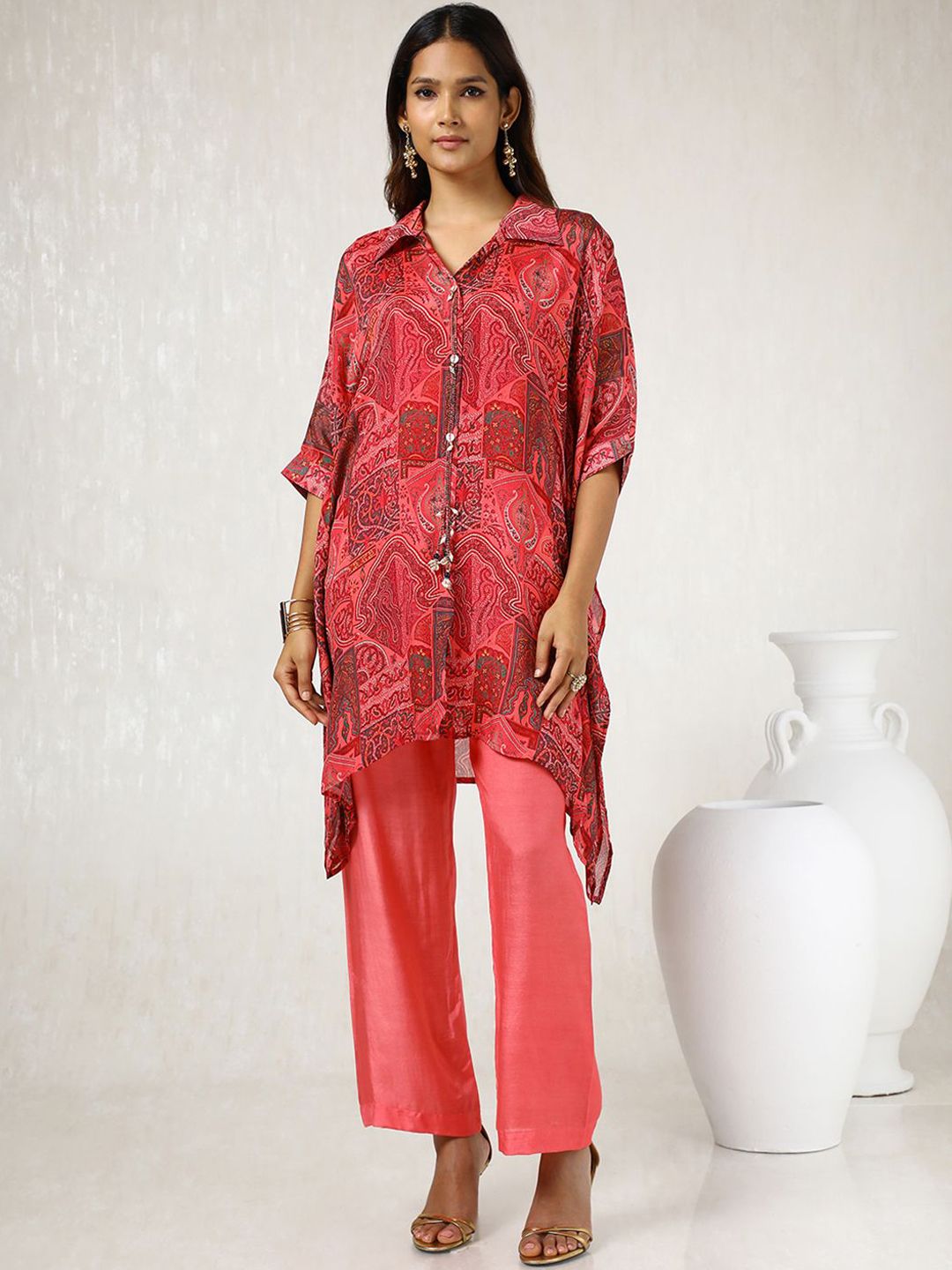 Dhiyona SO Women's Women Ethnic Motifs Printed Regular Kurta with Trousers