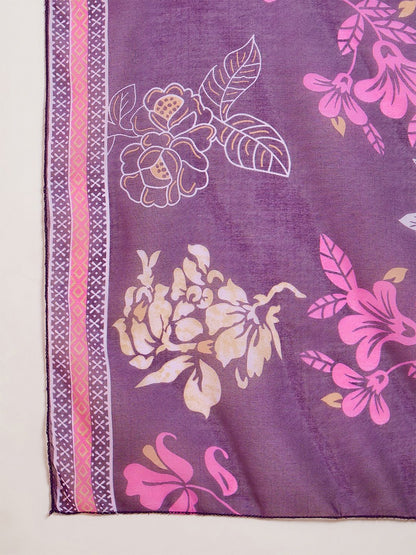 Dhiyona KL Women Floral Printed Tiered Kurta with Trousers & With Dupatta