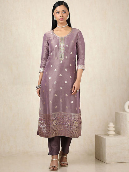 Dhiyona SO Women's Ethnic Motifs Woven Design Kurta With Trousers & Dupatta