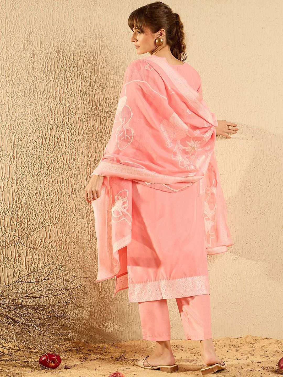 Women Regular Kurta with Trousers & With Dupatta