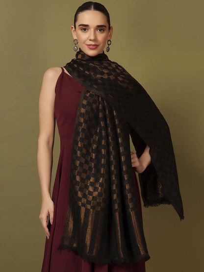 Dhiyona PA Checked Woven Design Shawl