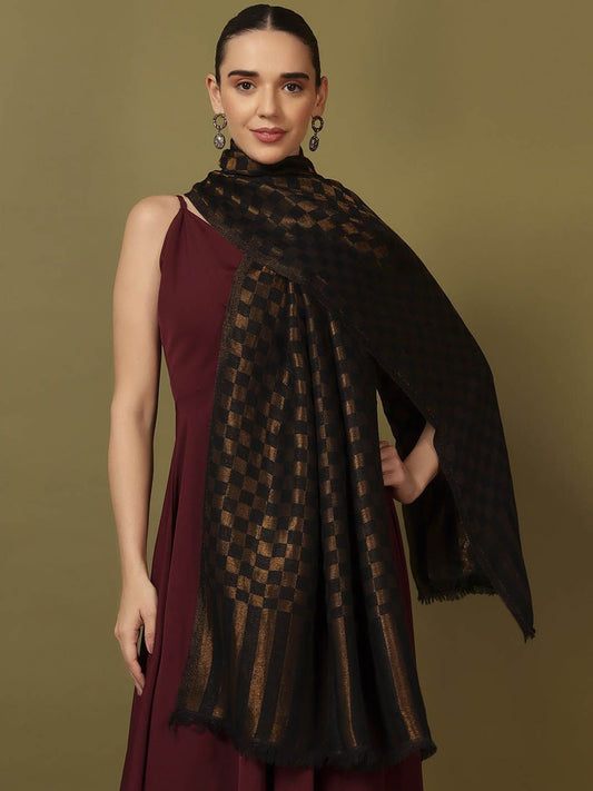 Dhiyona PA Checked Woven Design Shawl