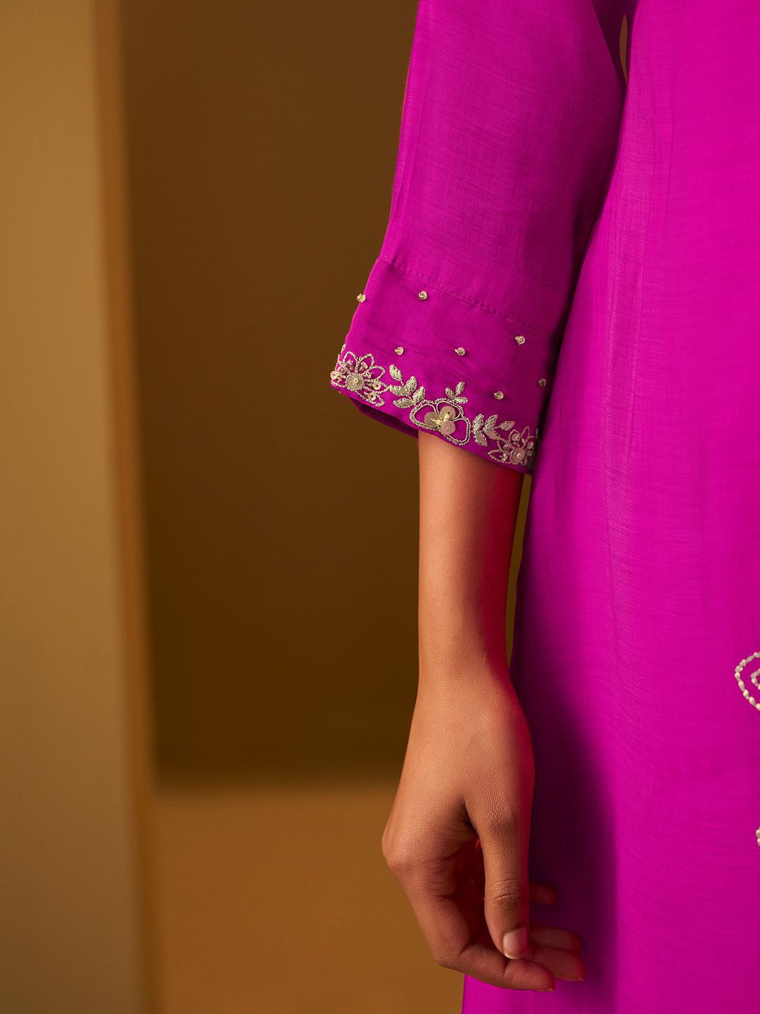 Women Floral Embroidered A-Line Kurta with Trousers