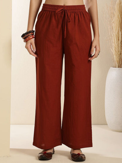 Dhiyona SN Women's Embroidered Pure Cotton Key Hole-Neck Anarkali Kurta With Trouser & Dupatta