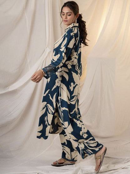Floral Printed Straight Kurta with Palazzos