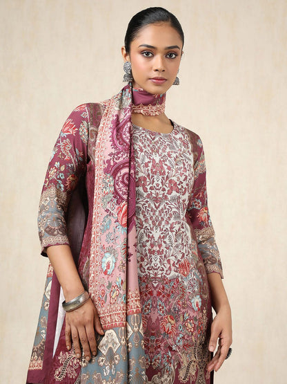 Dhiyona SO Women's Women Ethnic Motifs Printed Regular Pure Cotton Kurta with Trousers & With Dupatta