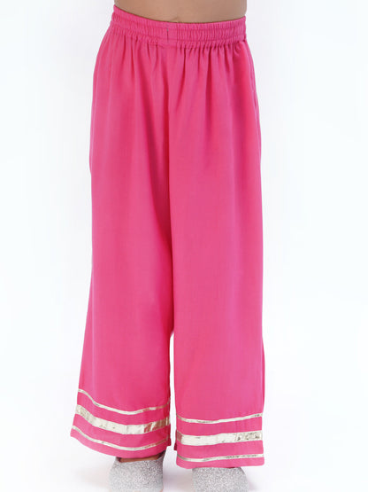 Trunk Tales Girls Pink Kurta with Pant set