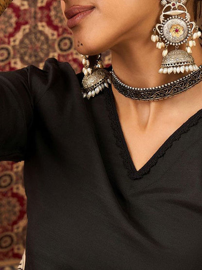 Women Solid Kurta with Trouser & Dupatta