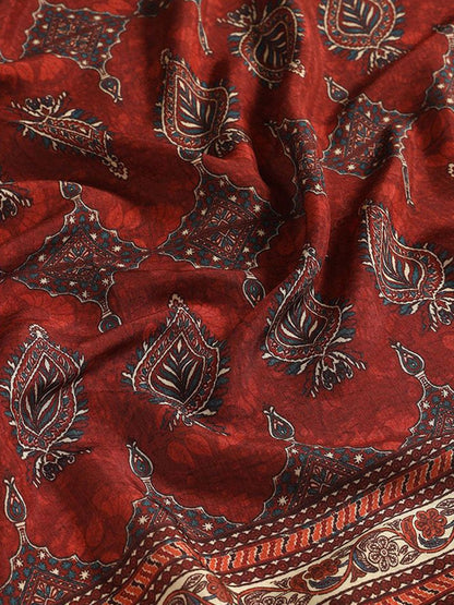 Dhiyona SO Women's Women Ethnic Motifs Solid A-Line Kurta with Trousers & Dupatta