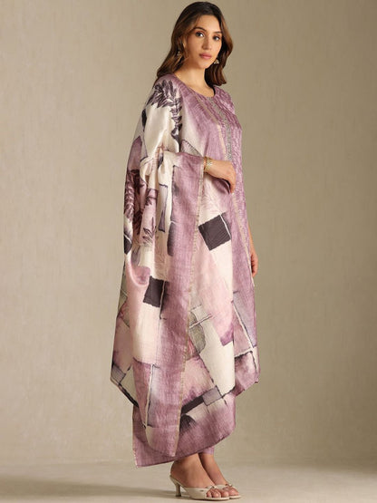 Dhiyona SO Women's Women Botanical Print Regular Kurta with Trousers & Printed Dupatta