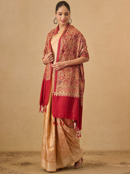 Dhiyona PA Floral Embroidered Nazrana Kaani Woolen Shawl