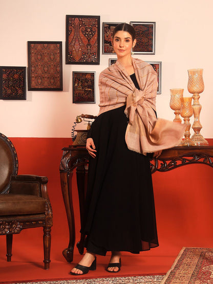 Dhiyona PA Striped Woven Design Woolen Reversible Shawl