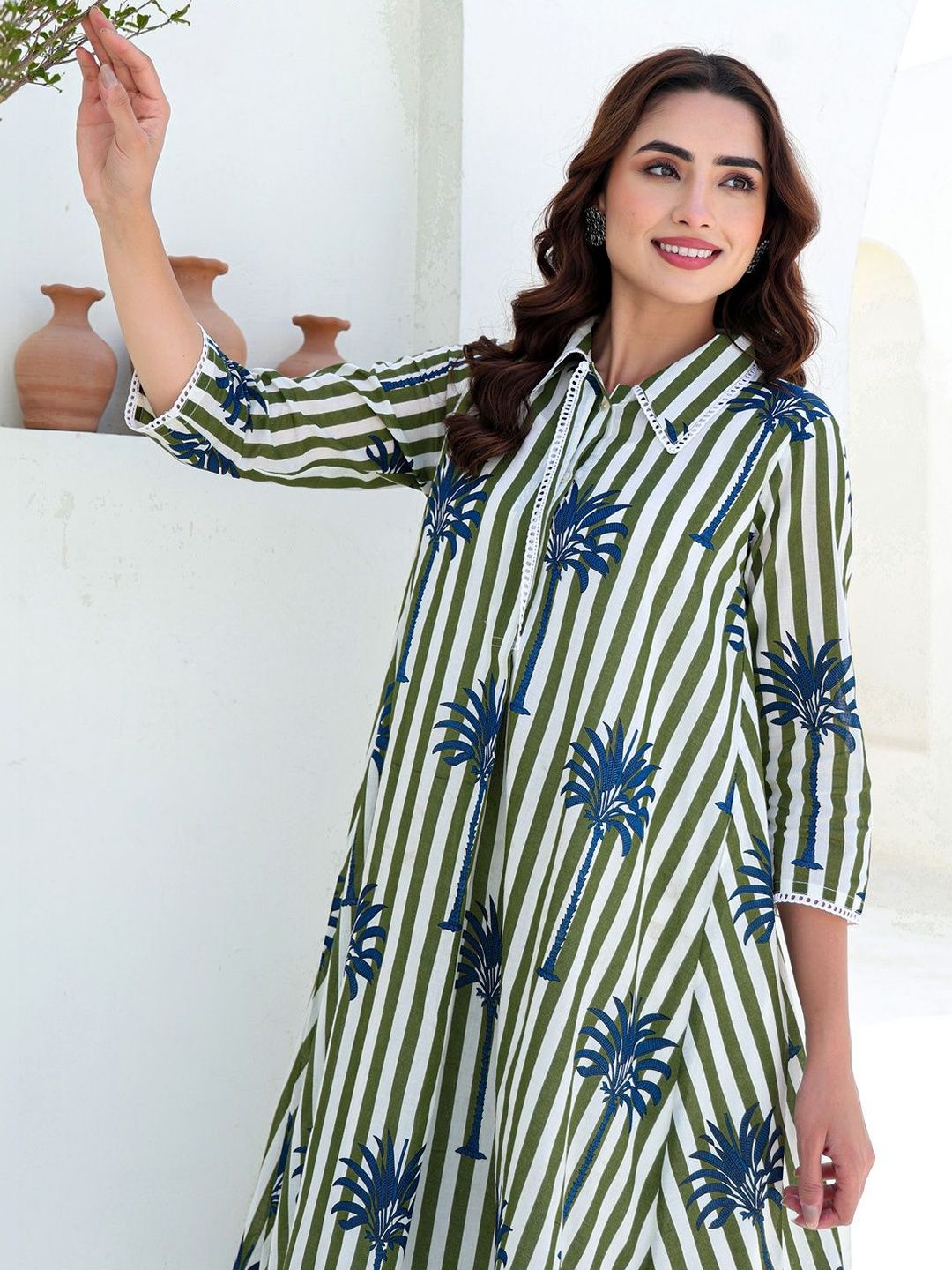 Women Printed Regular Pure Cotton Kurta with Trousers