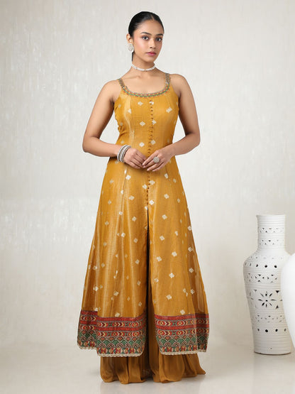 Dhiyona SO Women's Women Alina Cut Floral Regular Sequinned Kurta with Palazzos & With Dupatta