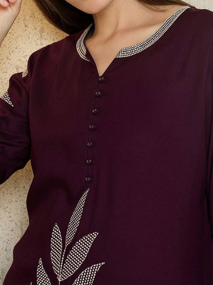 Women Floral Embroidered Regular Thread Work Kurta with Trousers