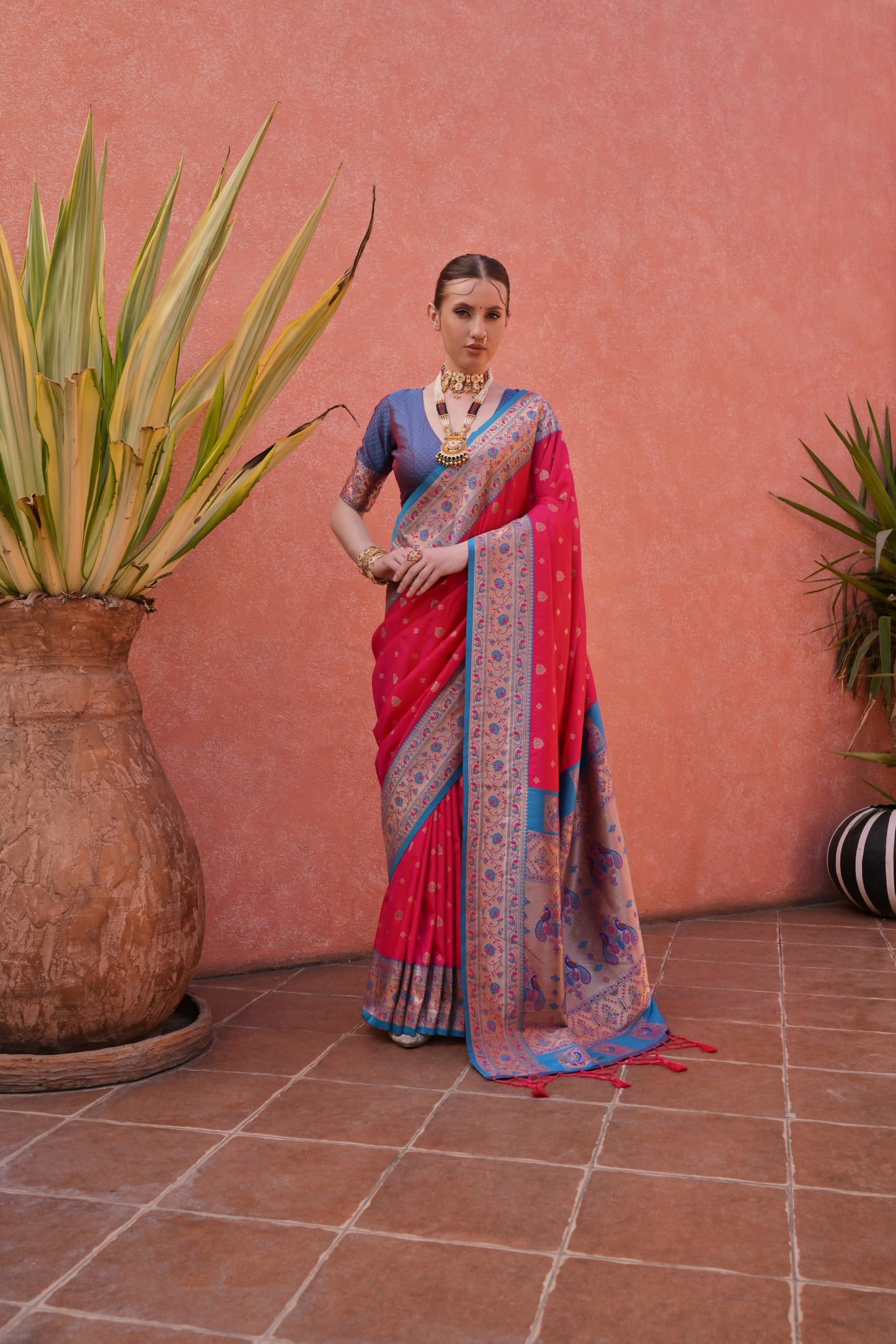 Women Paithani Nisha Rani Saree With Unstiched Blouse