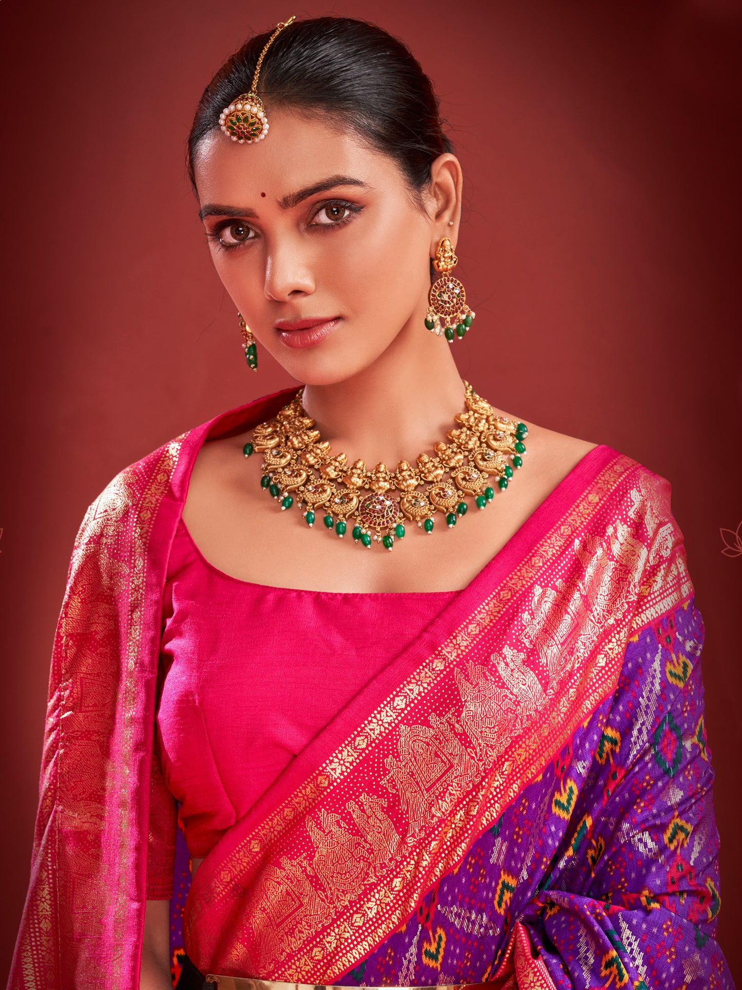 Women's Tussar Silk Purple Printed Designer Saree With Blouse Piece