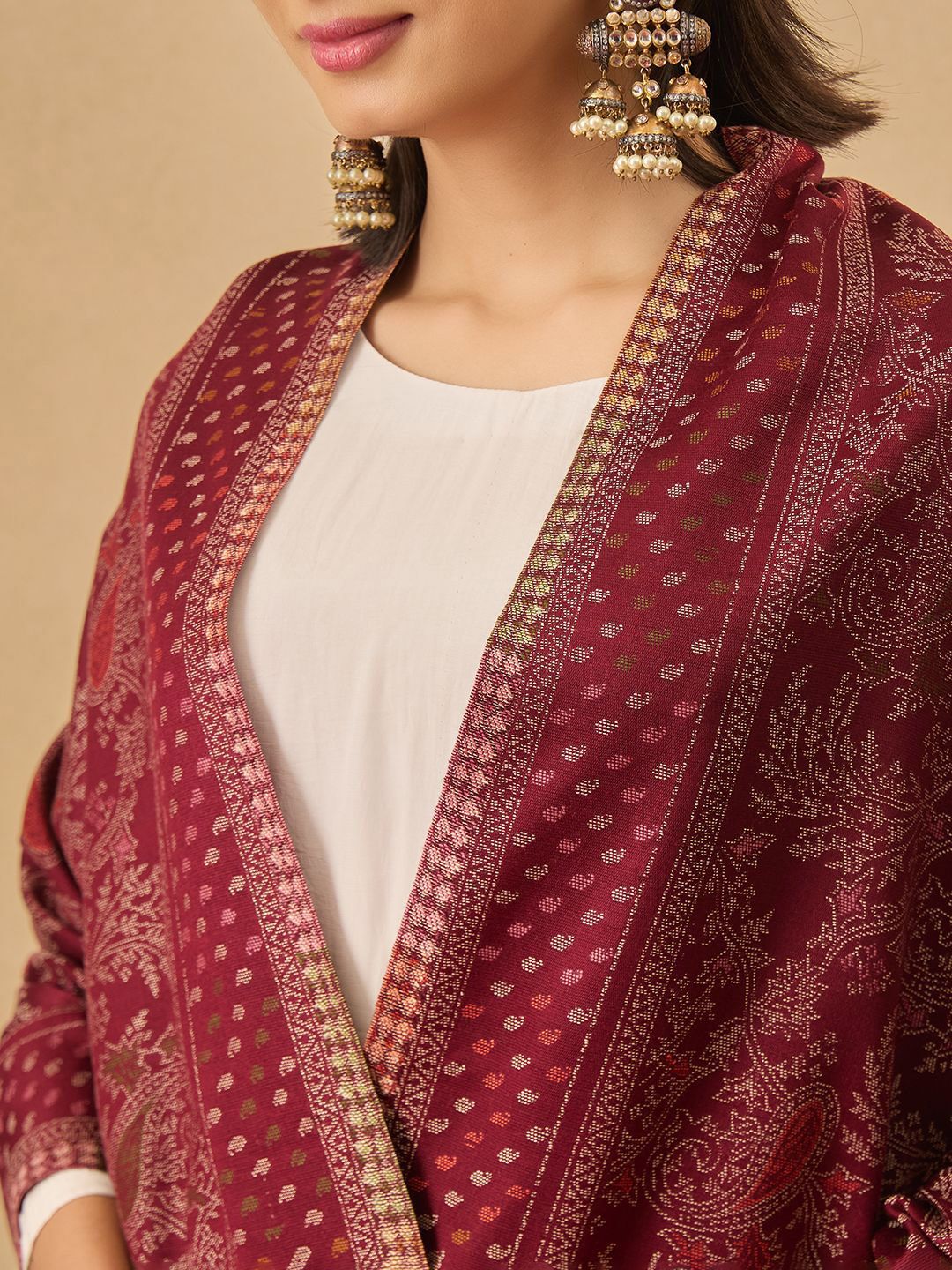 Dhiyona PA Floral Printed Woollen Acrylic Shawl