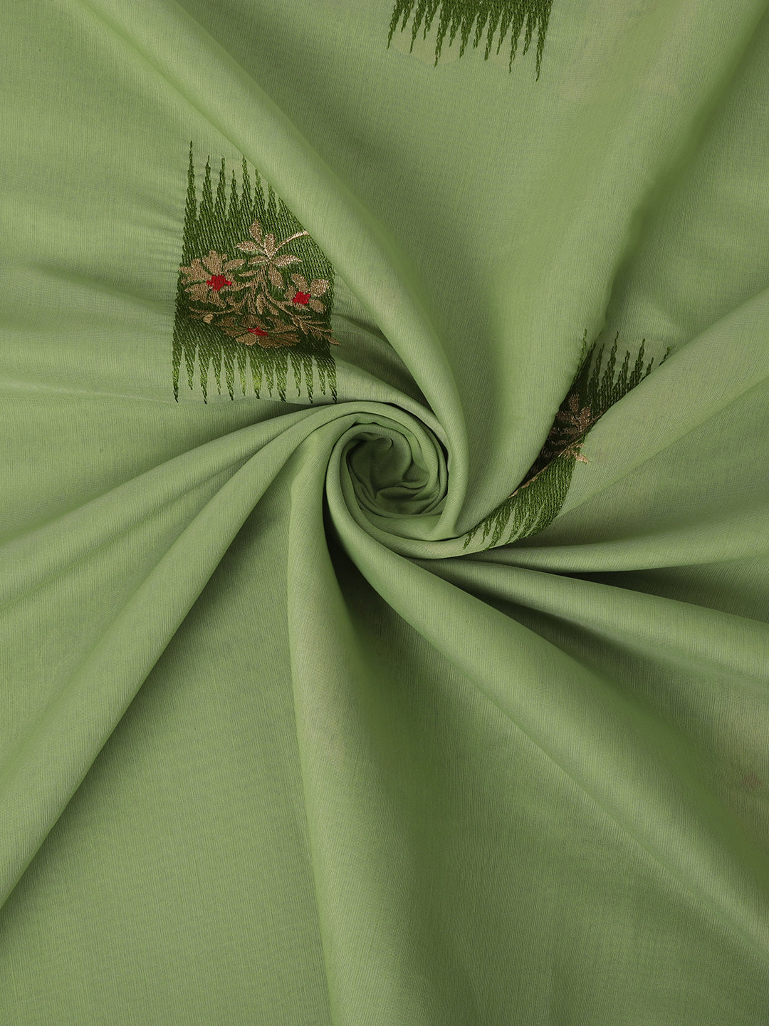 Dhiyona GR Women's Priya Pista Green Cotton Linen Saree