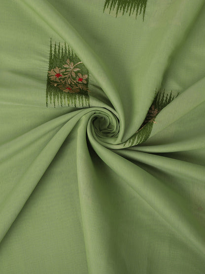 Dhiyona GR Women's Priya Pista Green Cotton Linen Saree