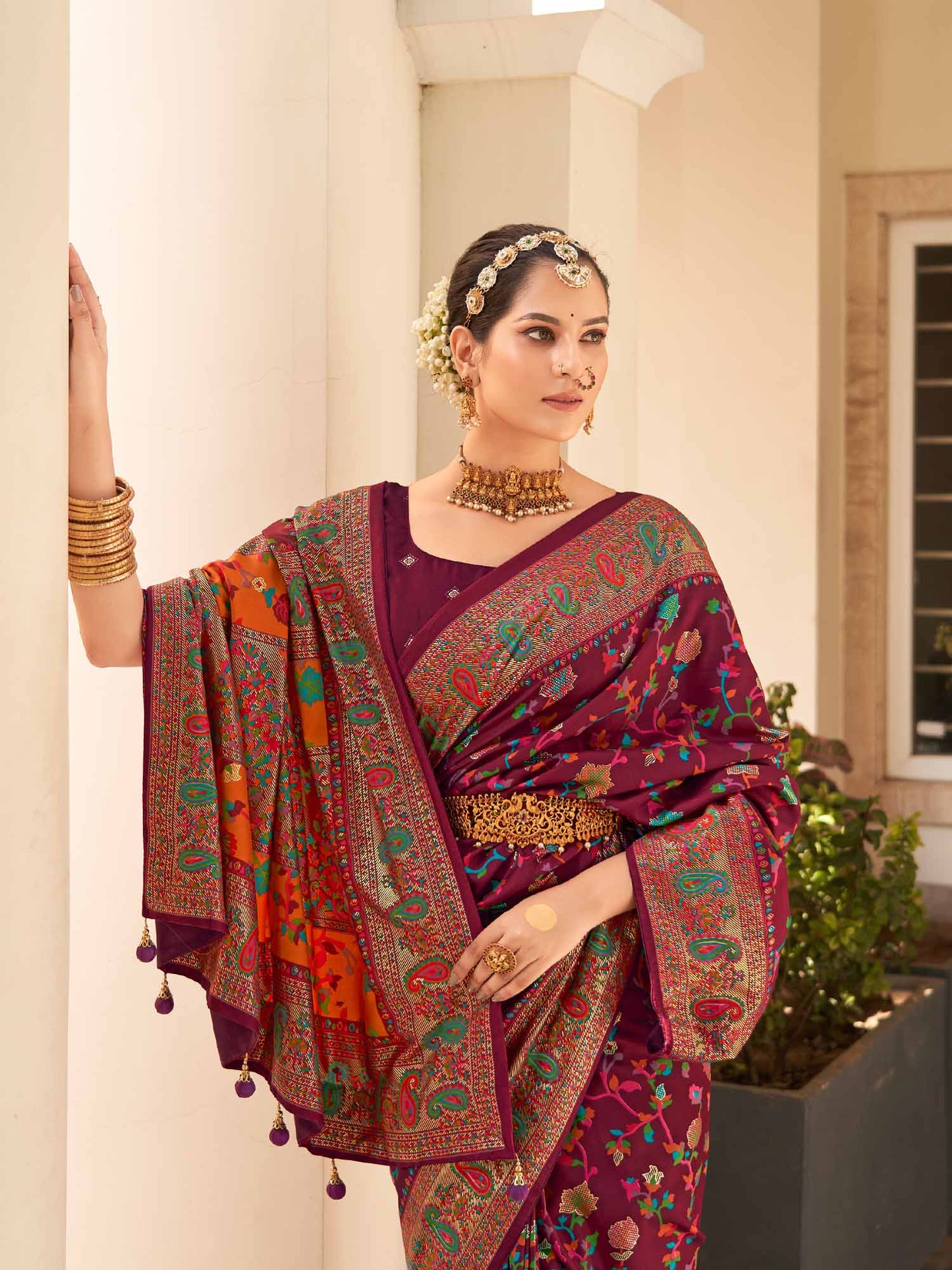 Women's Dola Silk Blue Printed Designer Saree With Blouse Piece