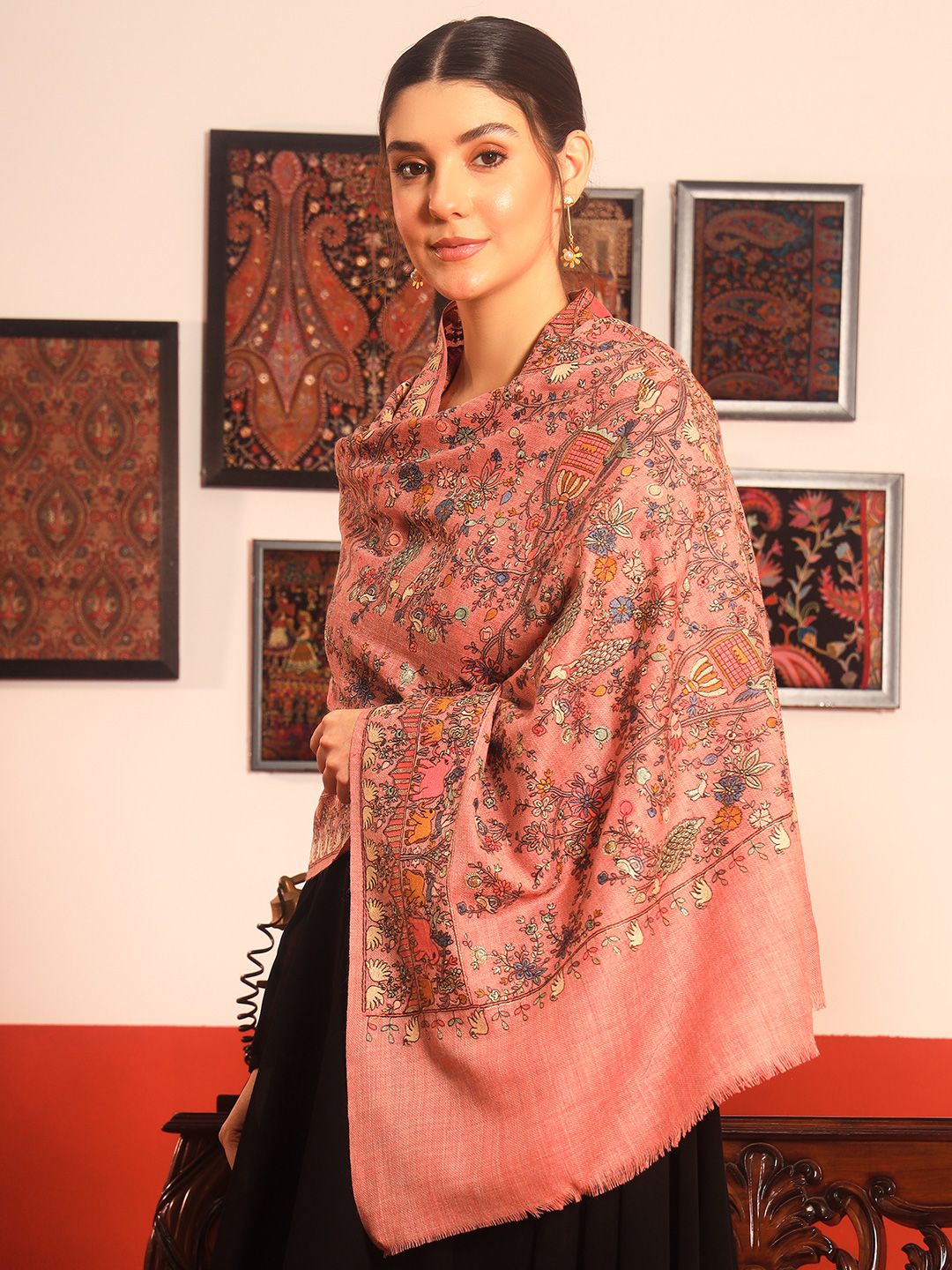 Dhiyona PA Paisley Embroidered Shawl