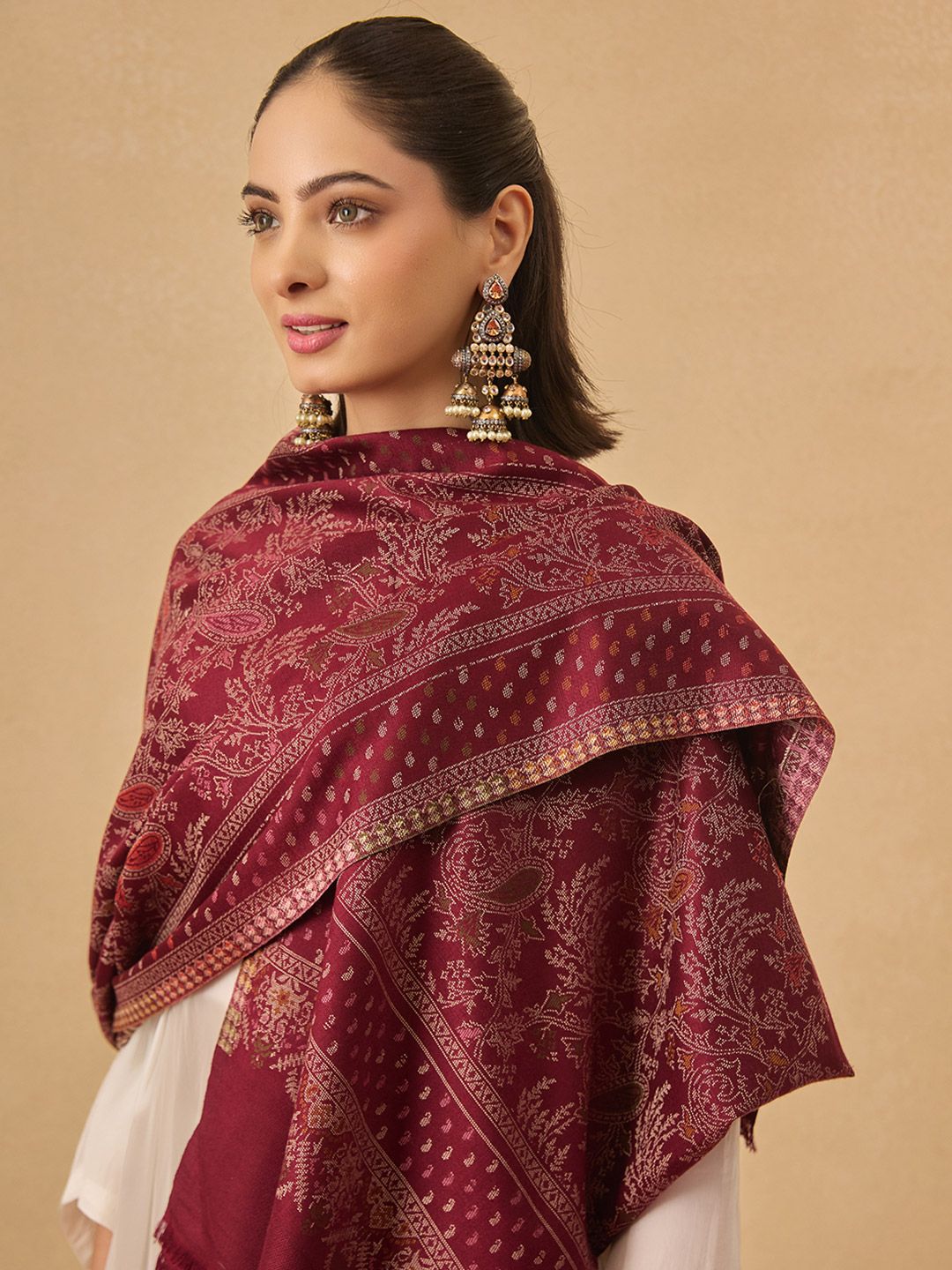 Dhiyona PA Floral Printed Woollen Acrylic Shawl