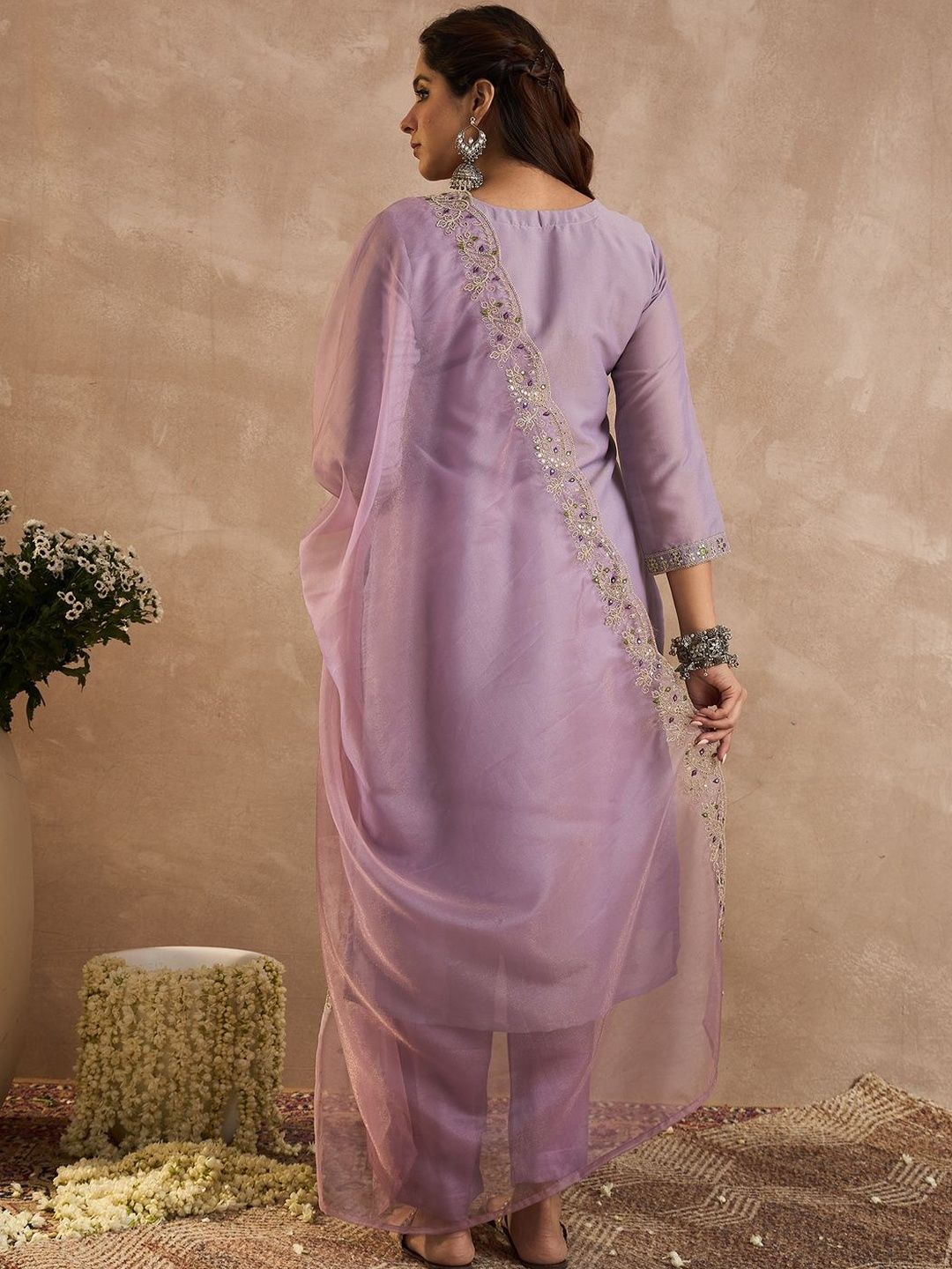 Women Ethnic Motifs Embroidered Kurta with Salwar & Dupatta