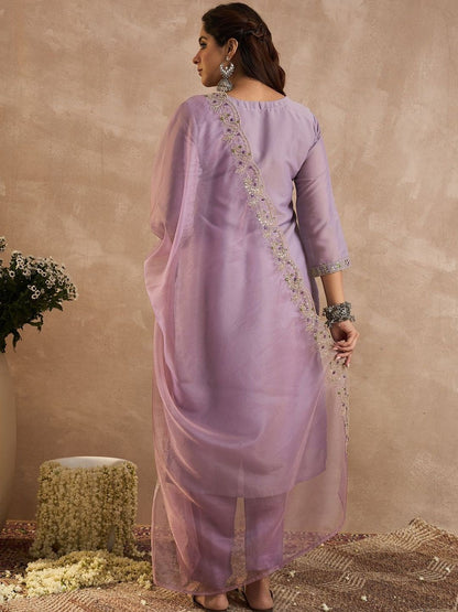 Women Ethnic Motifs Embroidered Kurta with Salwar & Dupatta