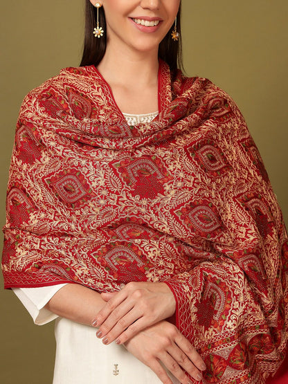 Dhiyona PA Paisley Embroidered Woolen Shawl
