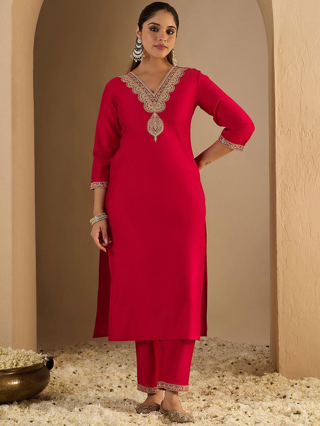 Dhiyona IE Embroidered Liva Tunic With Trousers