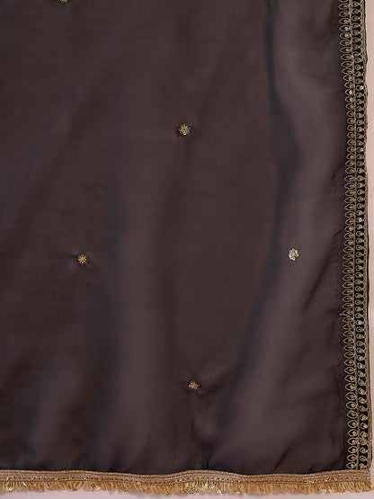 Dhiyona CH Women Ethnic Motifs Embroidered Regular Kurta with Trousers & With Dupatta