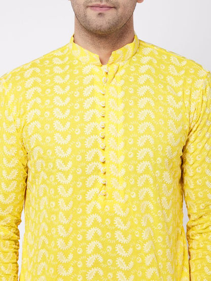 Men's Mustard Pure Cotton Straight Kurta