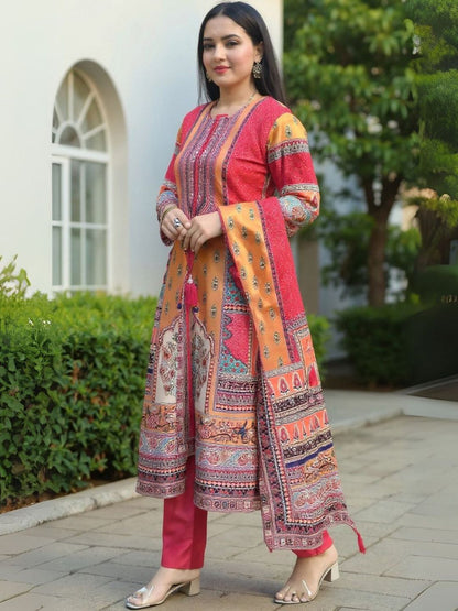 Women Ethnic Motifs Printed Kurta with Trousers & Dupatta