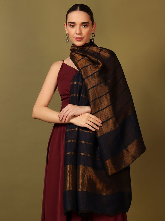 Dhiyona PA Striped Woven Design Woolen Shawl