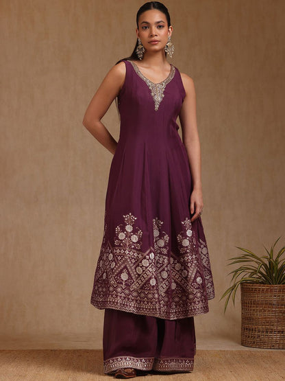 Dhiyona SO Women's Women Ethnic Motifs Regular Beads and Stones Kurta with Palazzos & With Dupatta