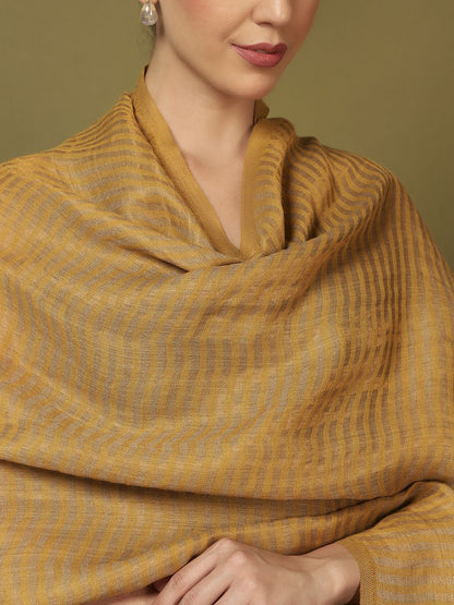 Dhiyona PA Striped Woven Design Reversible Zargul Shawl