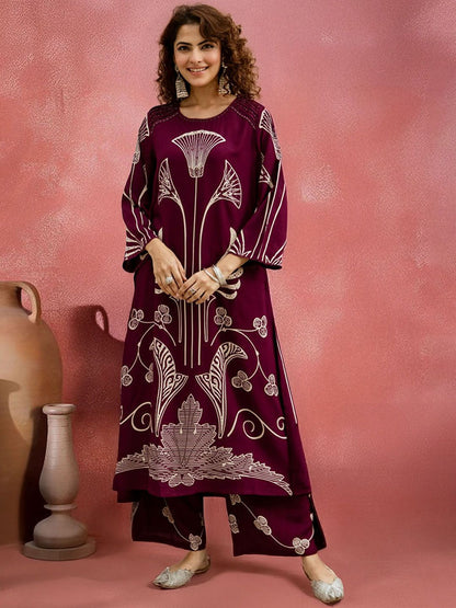 Dhiyona SN Women's Printed Straight Kurta & Palazzo