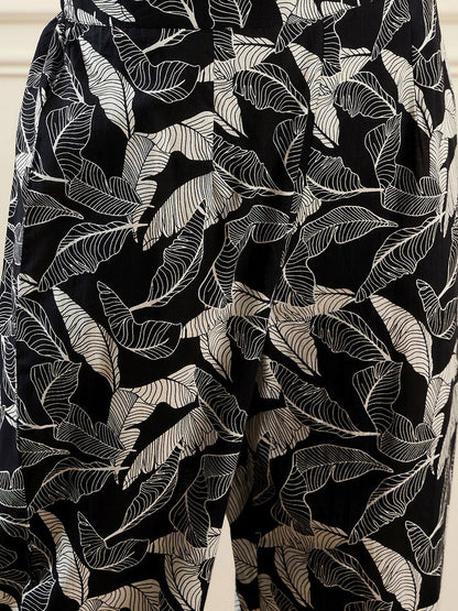 Dhiyona IE Floral Printed Notched Neck Pure Cotton Tunic With Trouser