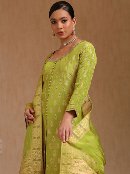 Dhiyona SO Women's Women Ethnic Motifs Regular Mirror Work Kurta with Palazzos & Dupatta