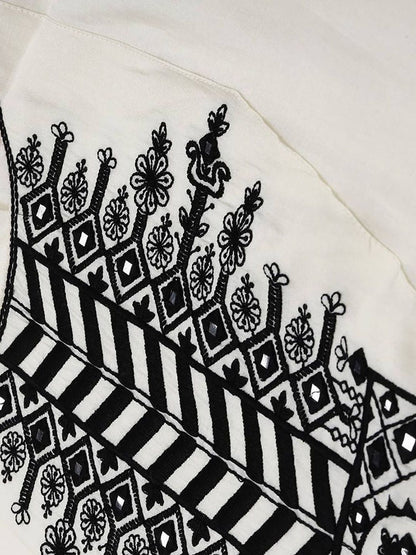 Ethnic Motifs Embroidered Regular Mirror Work Kurta With Palazzo And Dupatta