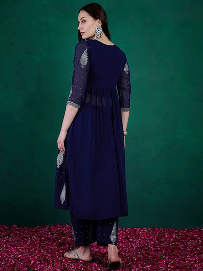 Dhiyona SN Women's Embroidered Kurta & Palazzo Set