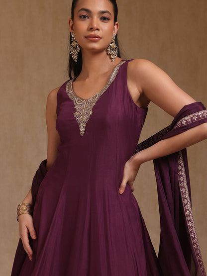 Dhiyona SO Women's Women Ethnic Motifs Regular Beads and Stones Kurta with Palazzos & With Dupatta