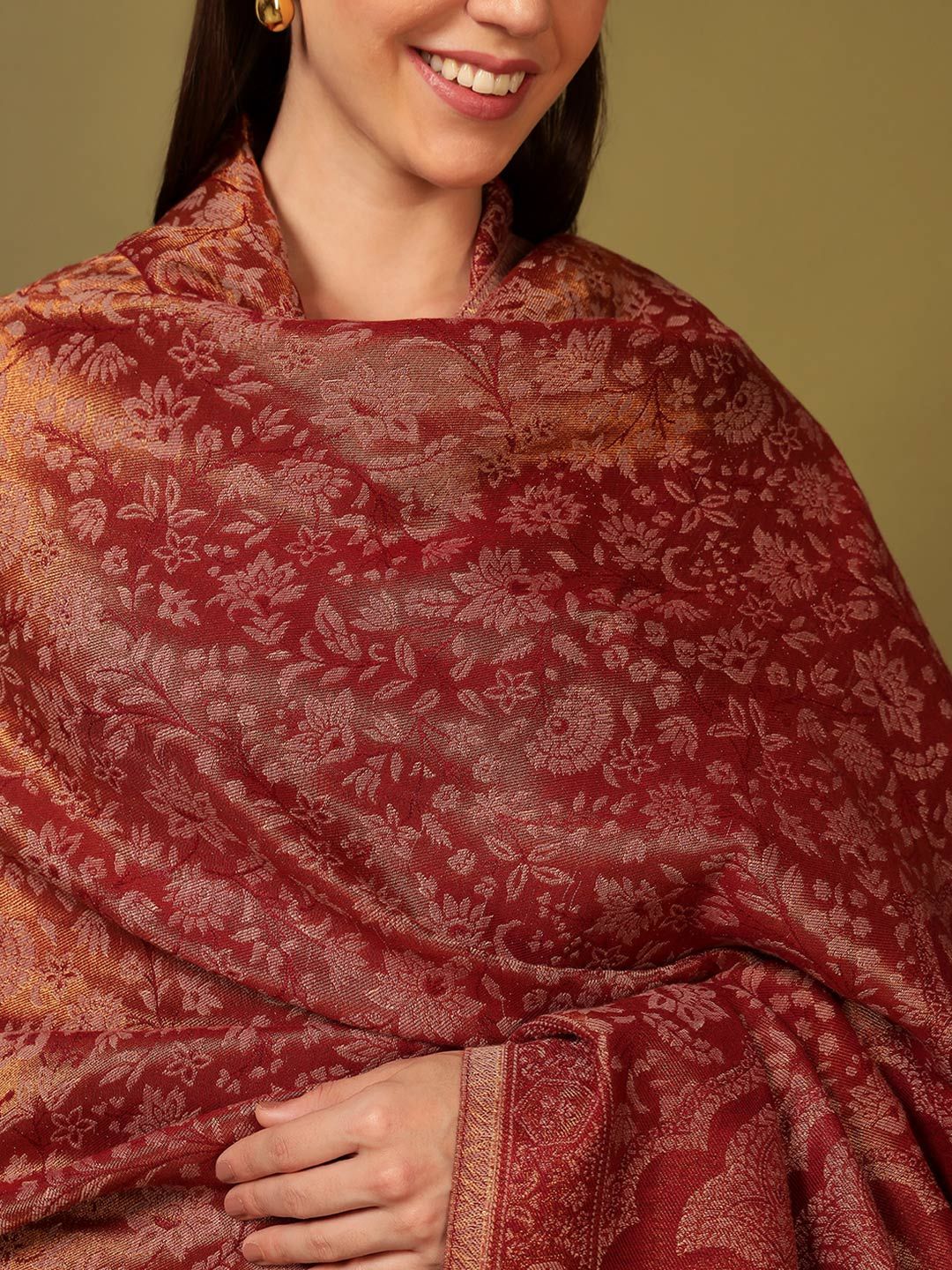 Dhiyona PA Paisley Woven Design Hunar Zari Kaani Shawl