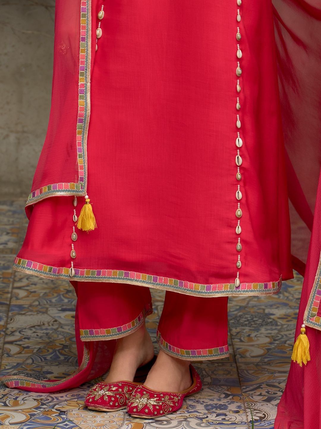 Women Ethnic Motifs Embroidered Kurta with Trousers & Dupatta
